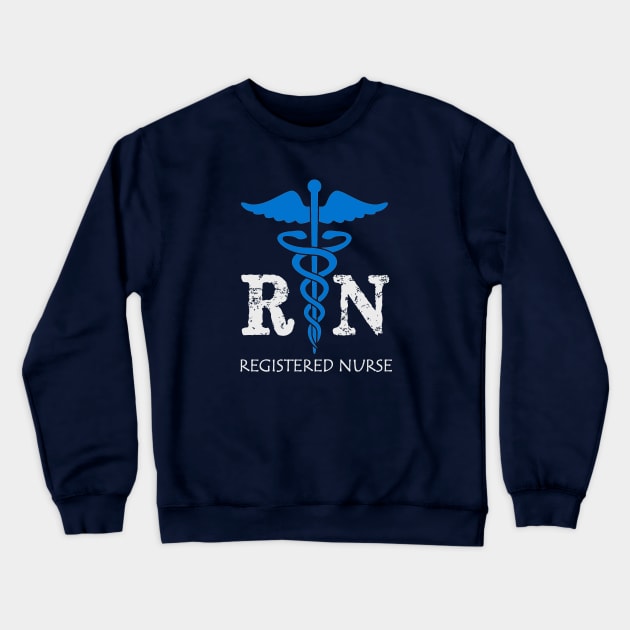 RN Nurse Gifts - Certified Registered Nurses Professional Gear - RN Badge Gift Ideas Crewneck Sweatshirt by merkraht